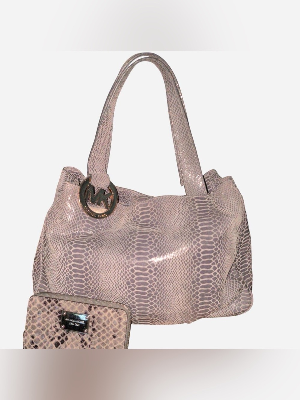 Michael Kors Snake-Print Shoulder Bag with Complementary Wallet